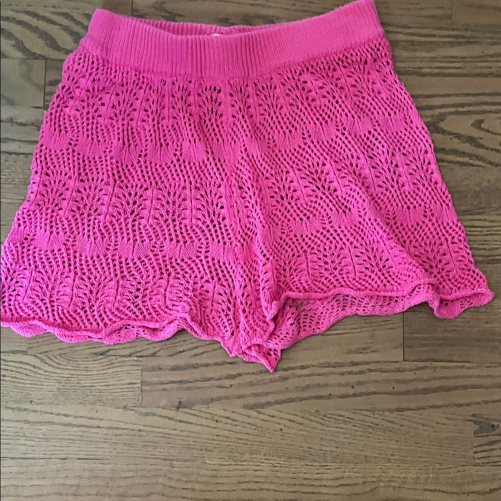 Princess Polly Pink Crochet Shorts
